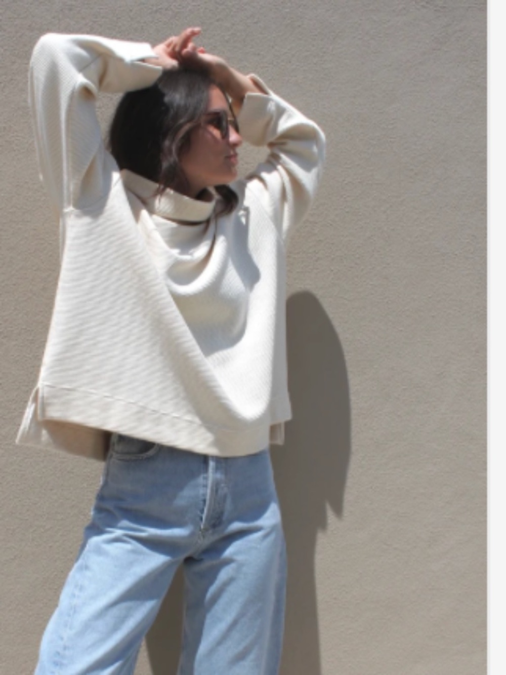 EUC Na Nin Mia Rippled Sweater Cream OS